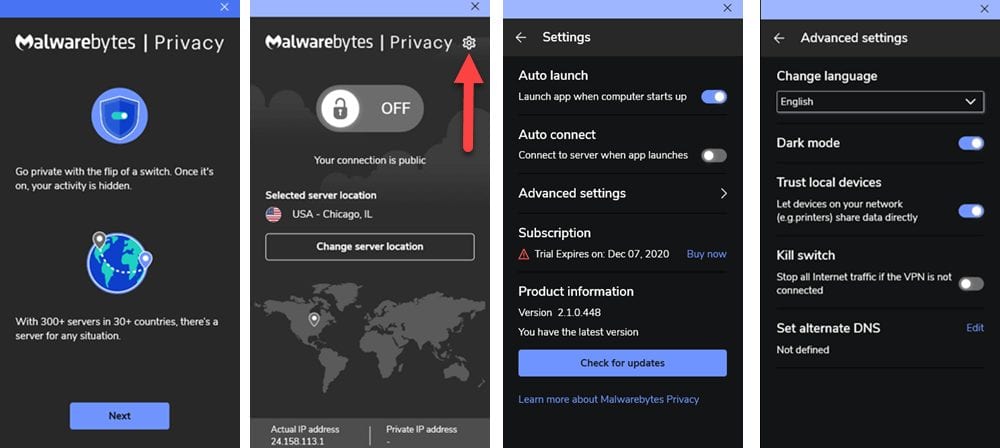 Malwarebytes Privacy VPN Console