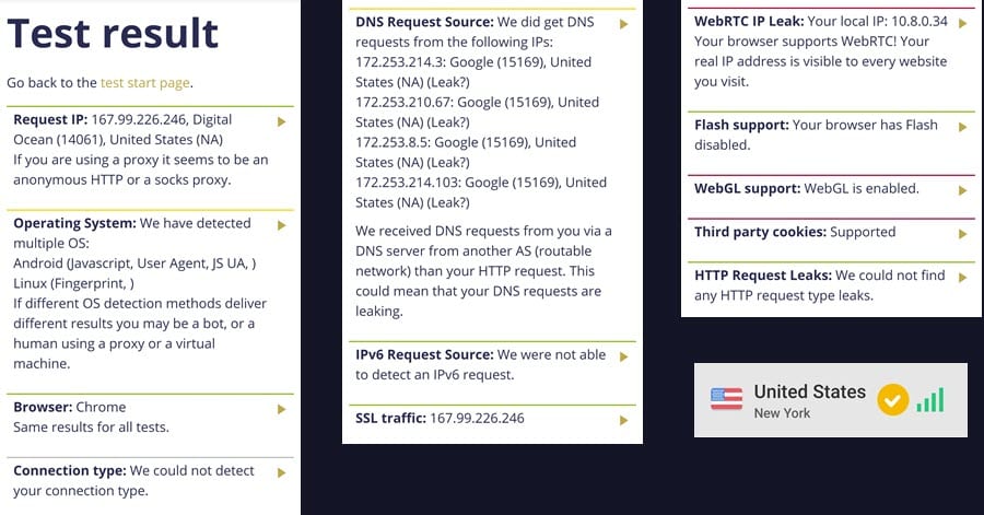 VPN Monster DNS leak test