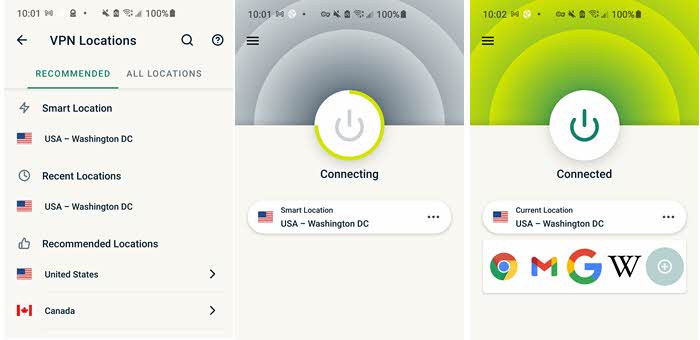ExpressVPN connection for Android