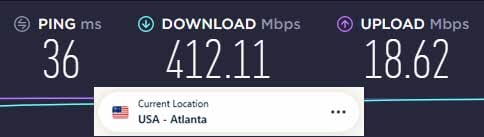 ExpressVPN Atlanta Speed Test