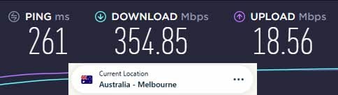 ExpressVPN Melbourne Speedtest