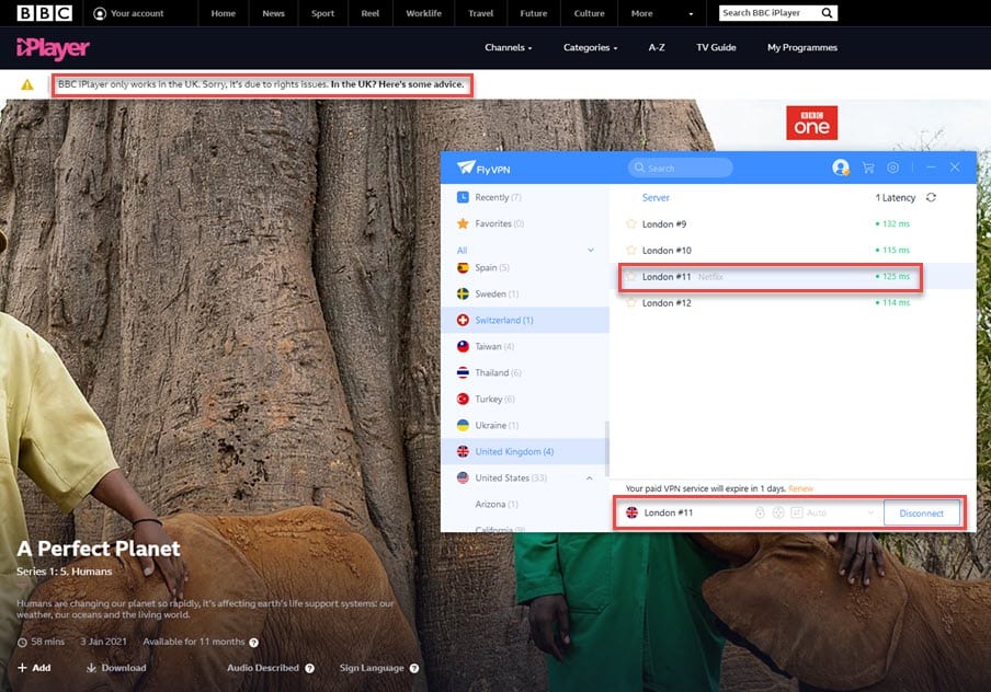 FlyVPN with BBC iPlayer