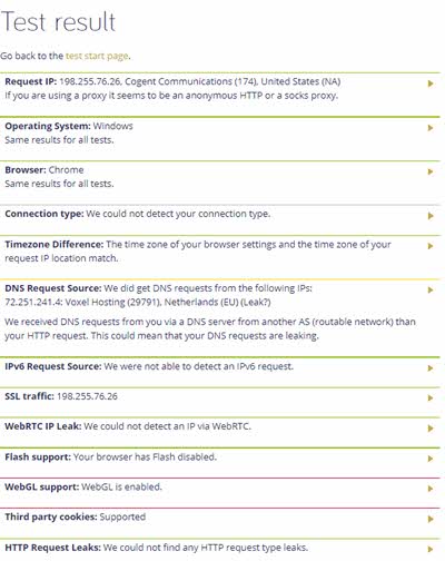 Unlocator DNS Leak test