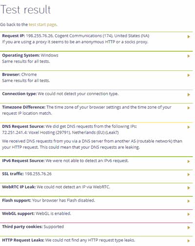 Unlocator DNS Leak test