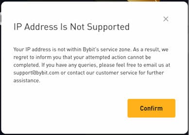 Bybit Address not supported