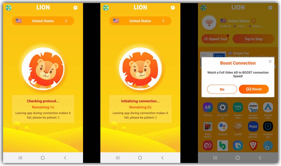 Lion VPN App Usage