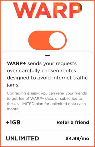 Cloudflare WARP+ Pricing