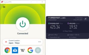 ExpressVPN Tokyo speed test