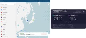 NordVPN Japan speed test