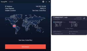 StrongVPN El Salvador speed test