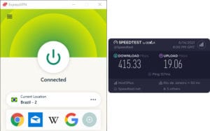 ExpressVPN Brazil speed test