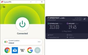 ExpressVPN Northern Ireland speed test