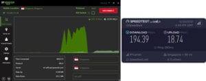 IPVanish Singapore speed test