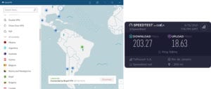 NordVPN Brazil speed test