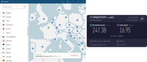 NordVPN France speed test