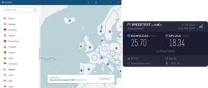 NordVPN Northern Ireland speed test