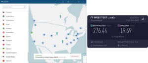 NordVPN San Francisco speed test