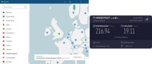 NordVPN Scotland speed test