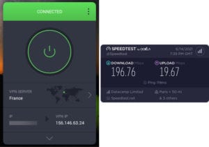PIA France speed test