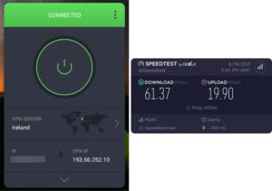 PIA Northern Ireland speed test