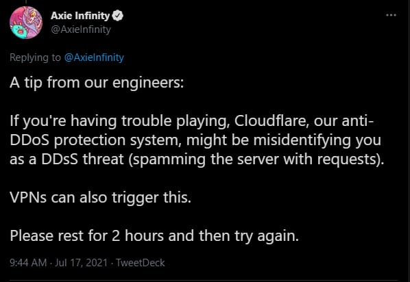 Axie Infinity Twitter