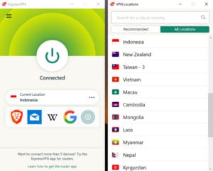 ExpressVPN Indonesian servers