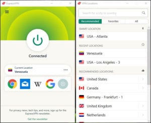 ExpressVPN Venezuela IP address