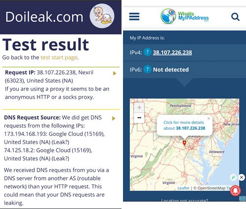 Melon VPN leak and location test