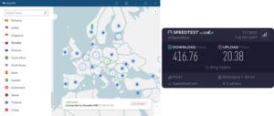 NordVPN Slovakia speed test