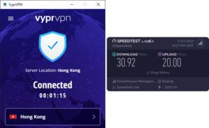 VyprVPN Beijing speed test