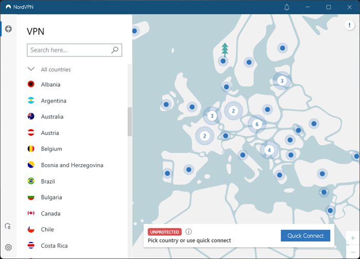 NordVPN Windows - servers